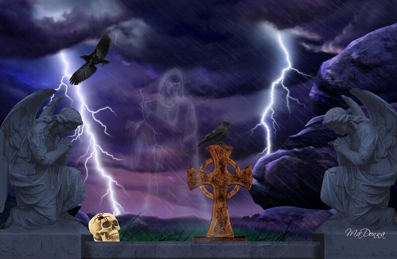 Graveyard in Storm