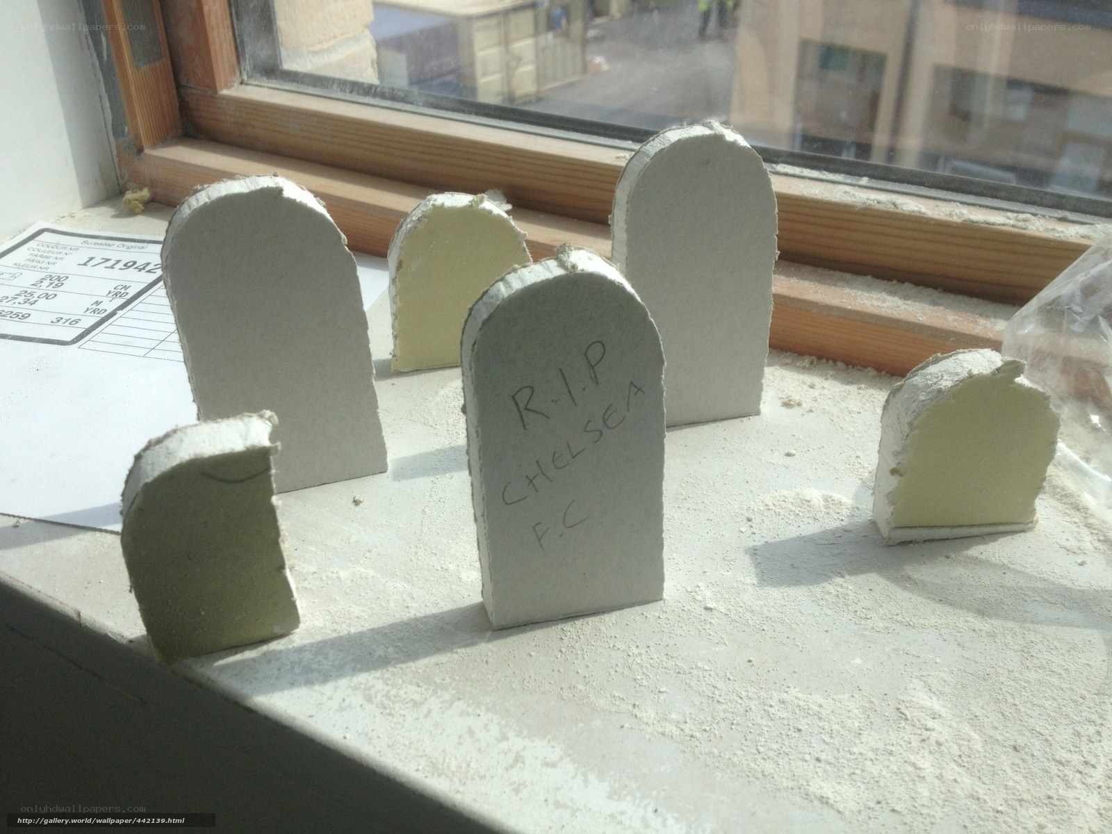 Graveyard model on windowsill