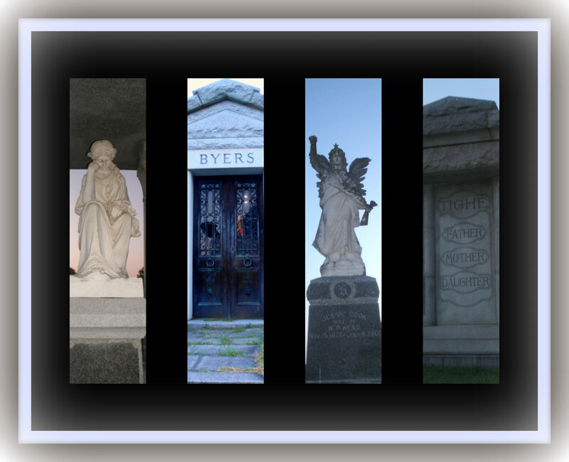 Graveyard monuments collage