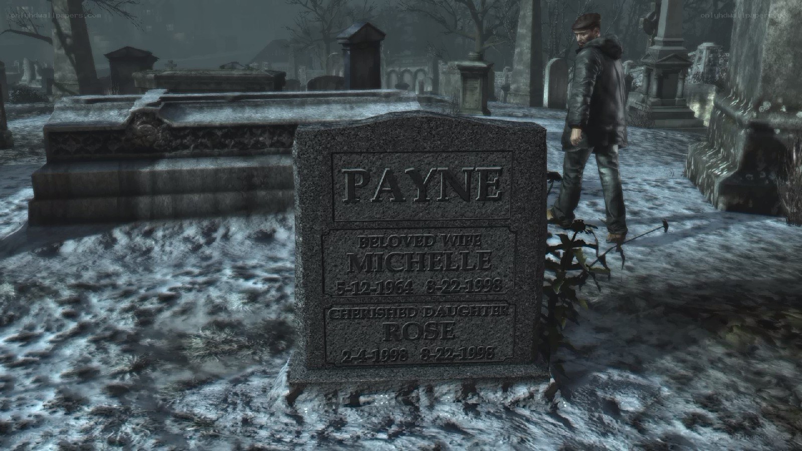 graveyard scene with gravestone