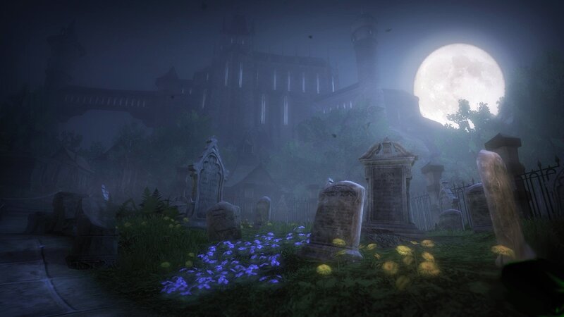 Graveyard with Castle