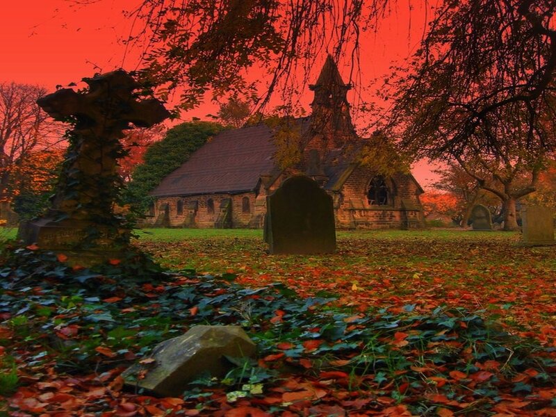 Graveyard with Church