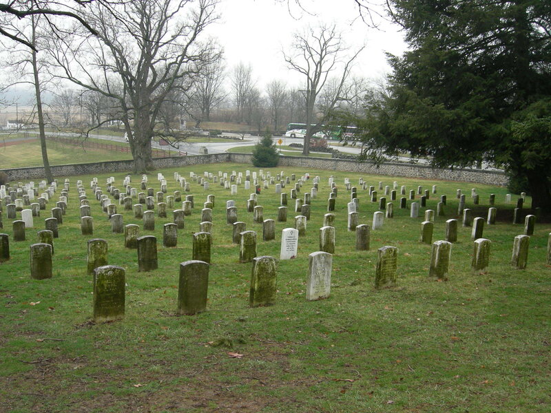 Graveyard with headstones