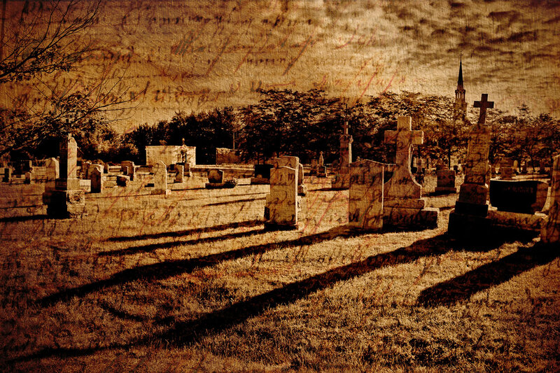 Graveyard with Tombstones — Brown
