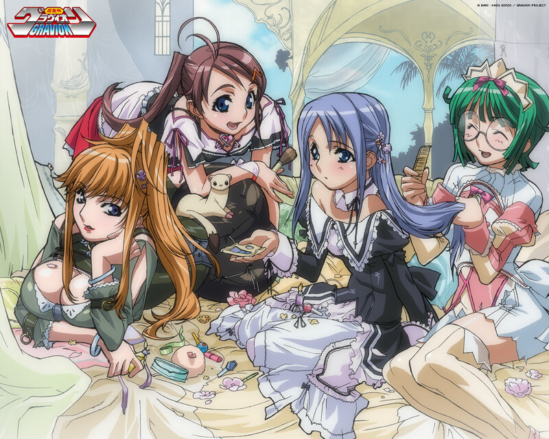 Gravion anime characters in a room