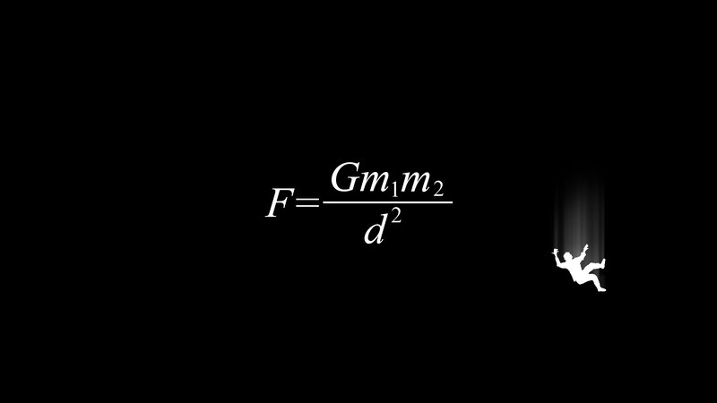 gravity equation with falling figure