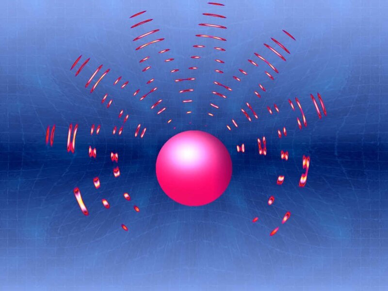 Gravity well with particles