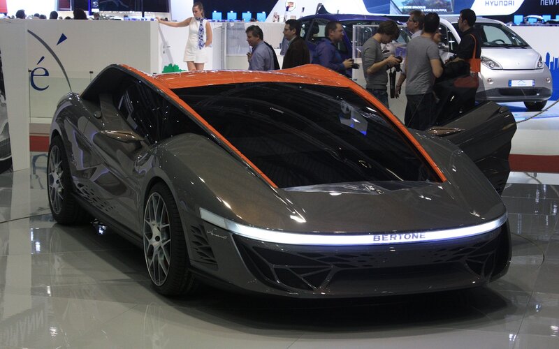 Gray and Orange Concept Car