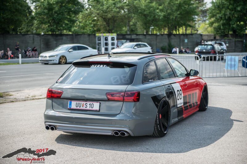 Gray and Red Audi Station Wagon