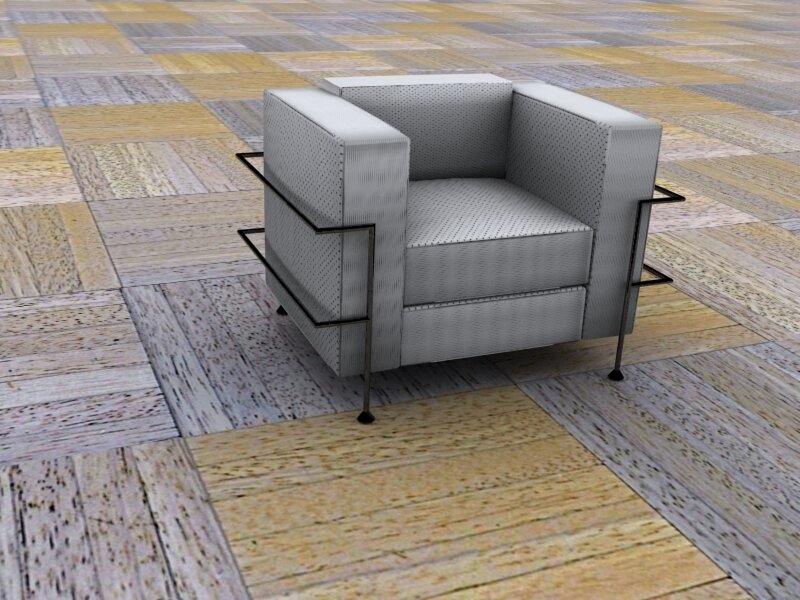 Gray Armchair on Floor