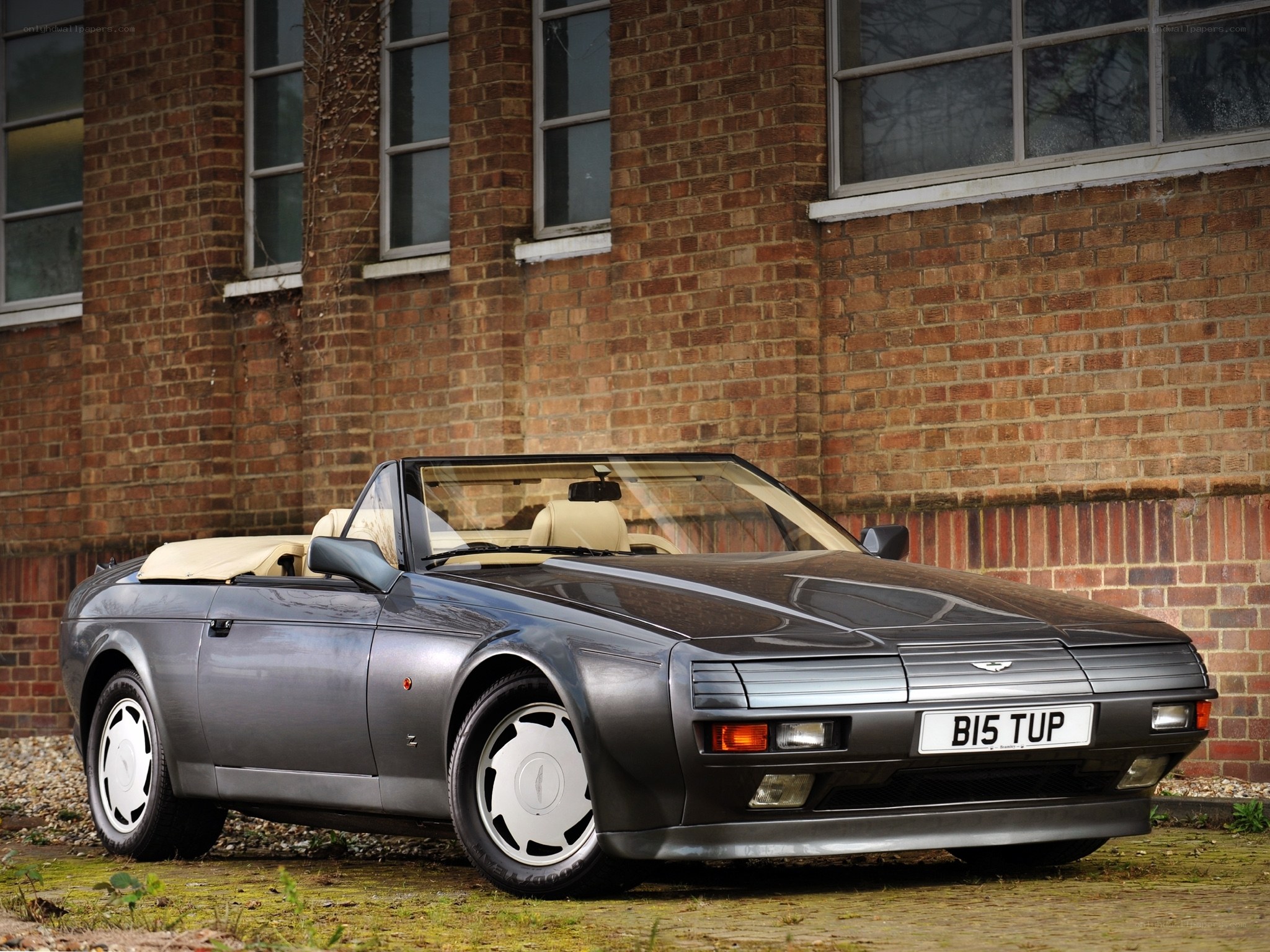 Gray Aston Martin convertible