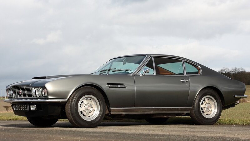 gray aston martin v8