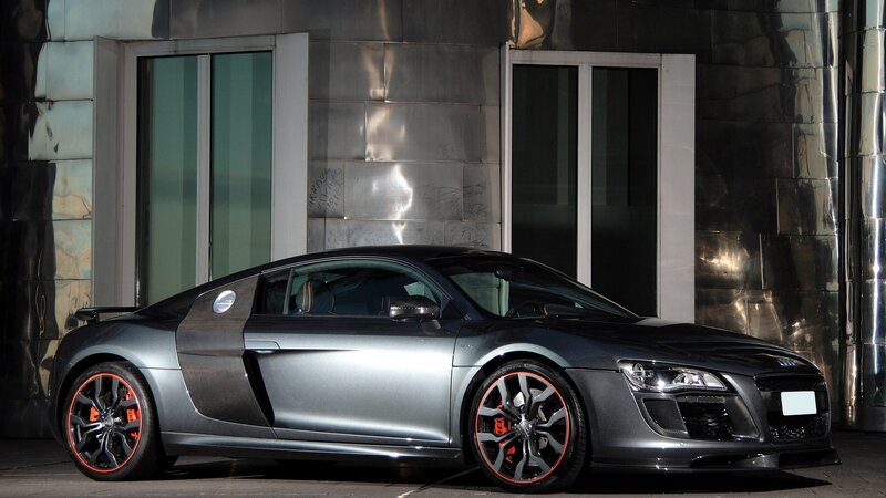 Gray Audi R8 sports car