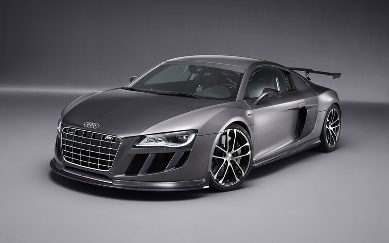 Gray Audi R8 Sports Car — Dramatic