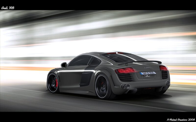 Gray Audi R8 Sports Car — Dynamic