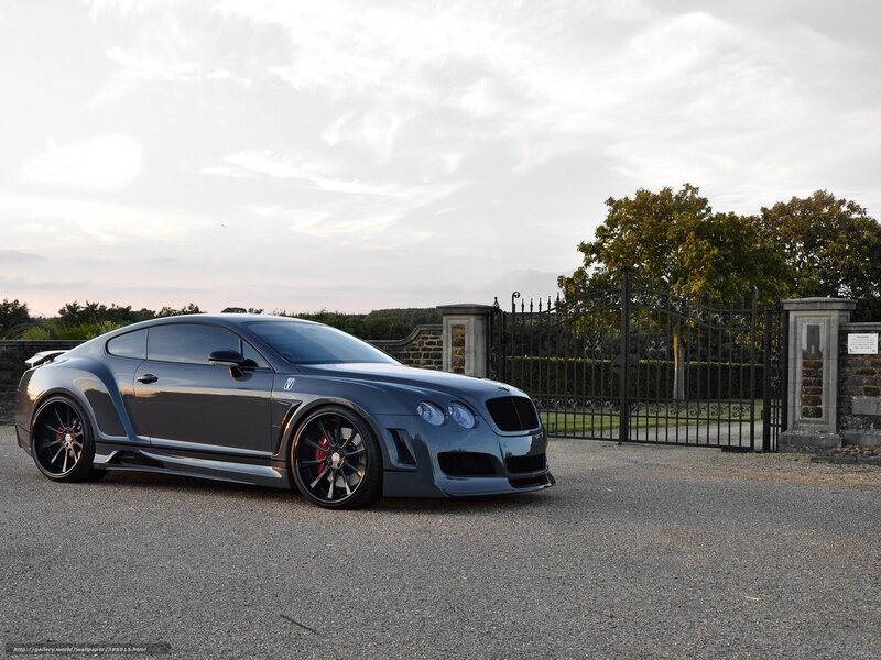 gray bentley parked at gate