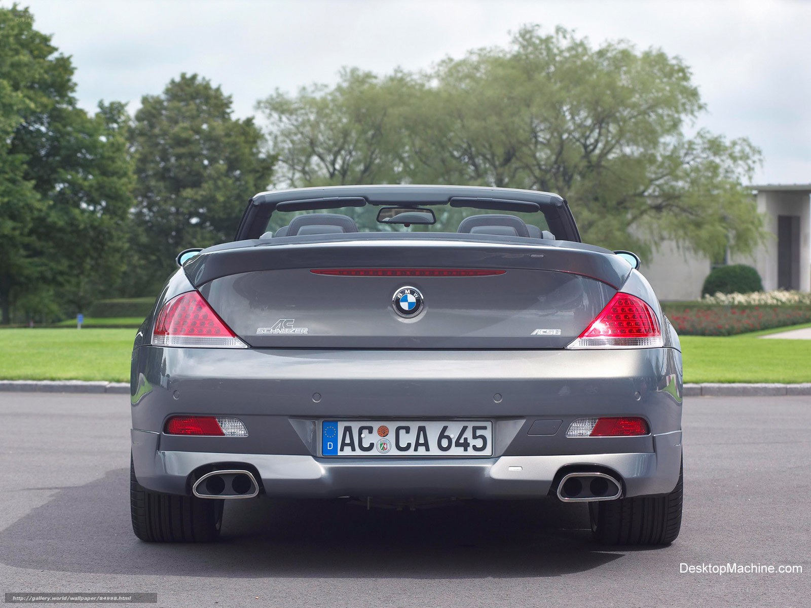 gray bmw convertible rear view