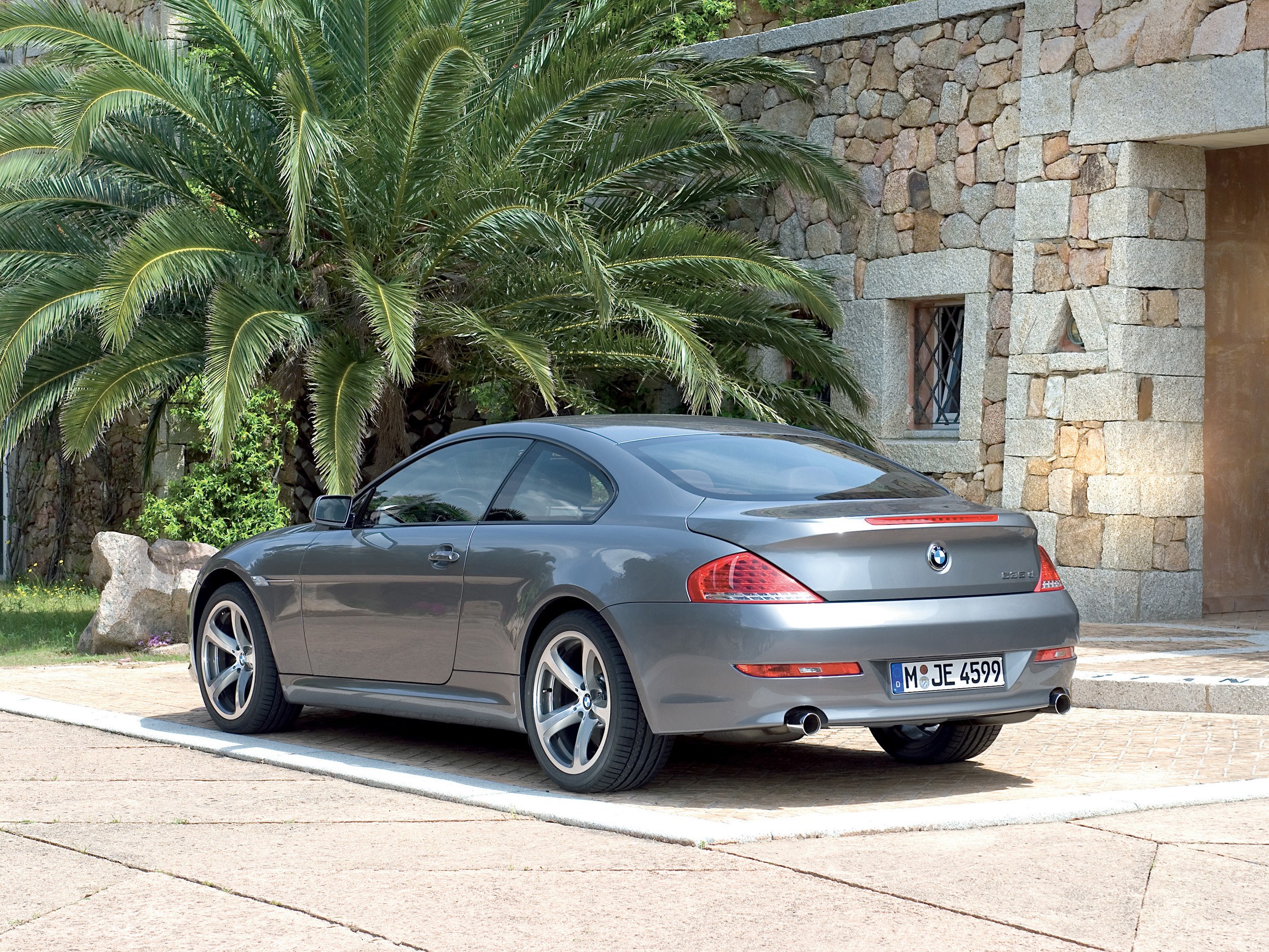 Gray BMW coupe parked outside