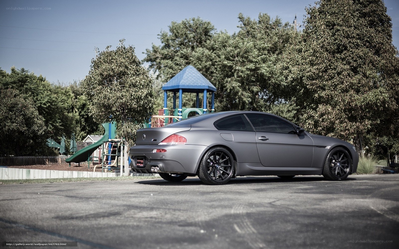 Gray BMW in a parking lot