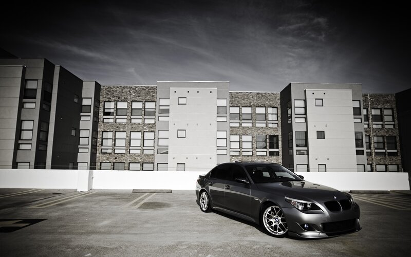 gray bmw in parking lot