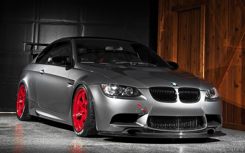 gray bmw m3 with red wheels