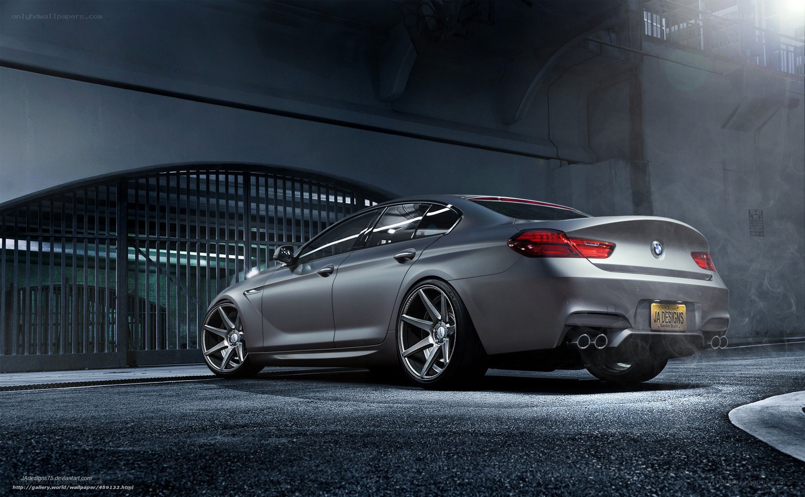 gray bmw m6 in garage