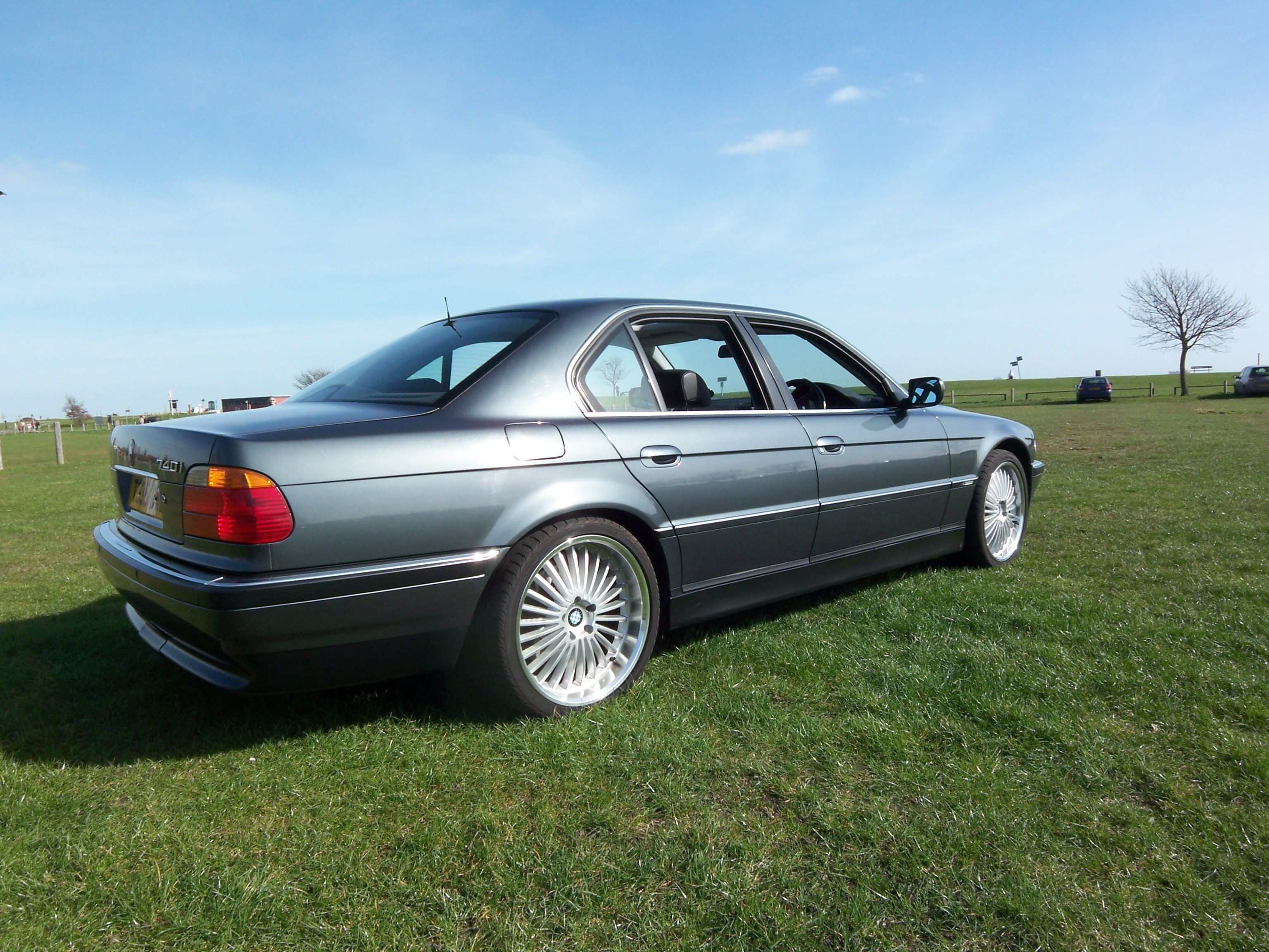 gray bmw sedan on grass