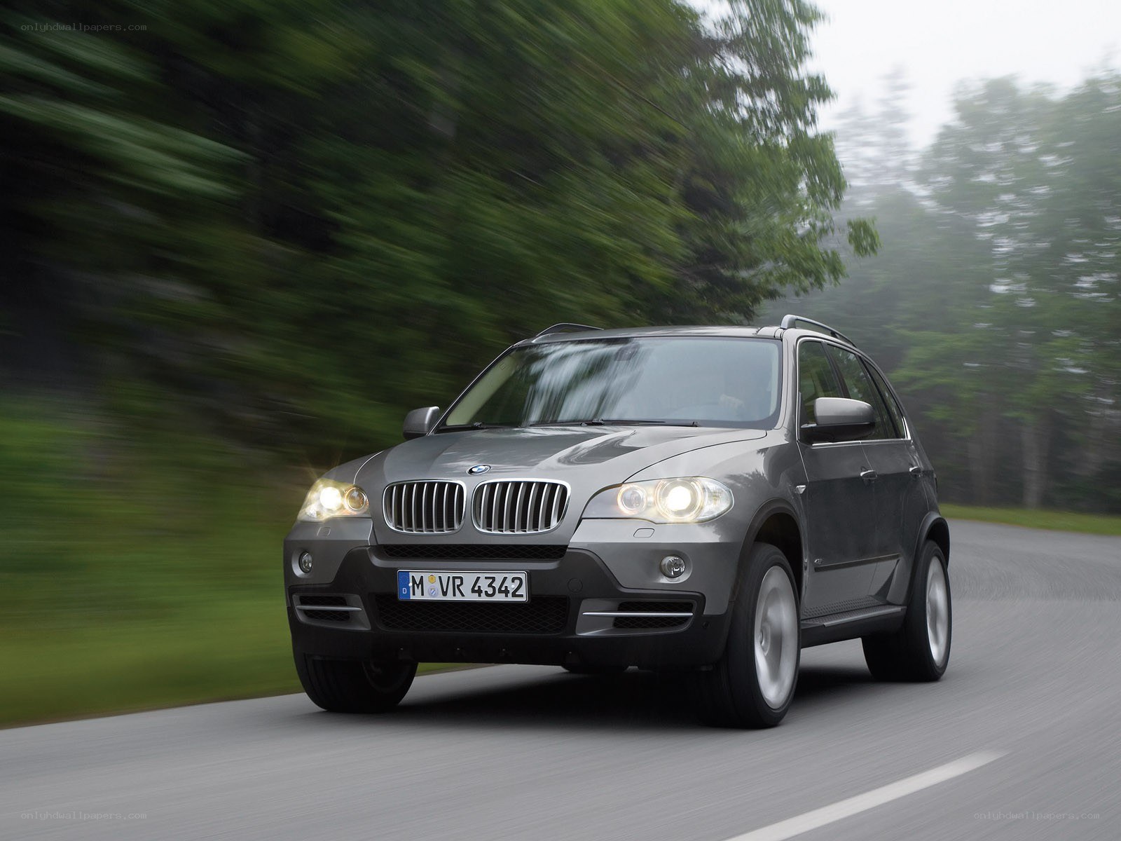 gray bmw suv on road