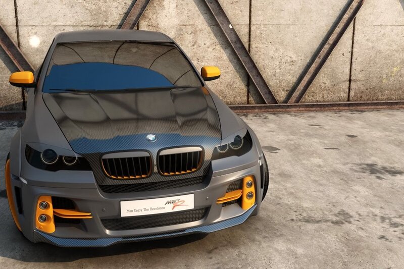 gray bmw with yellow accents