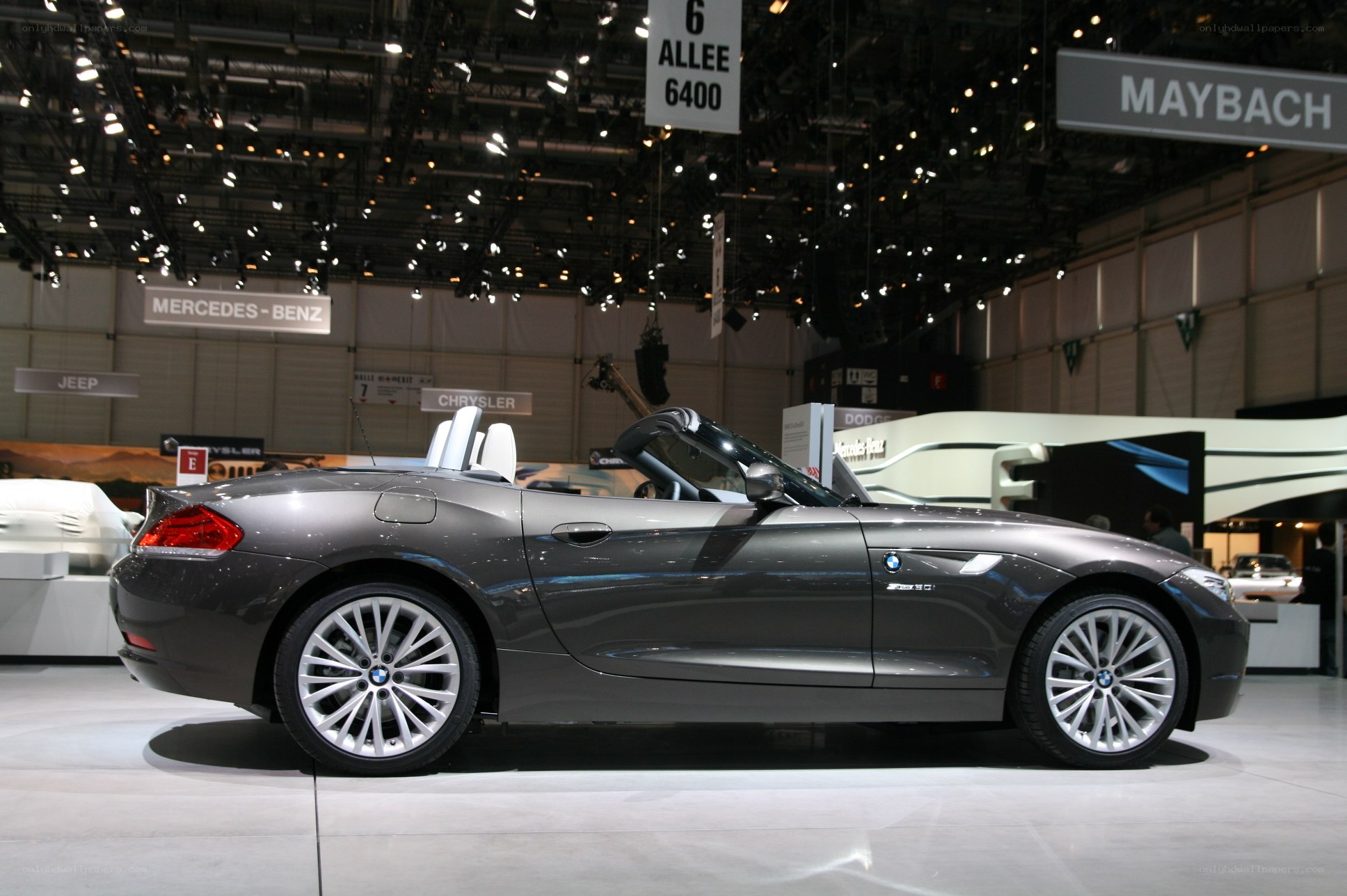 Gray BMW Z4 at auto show