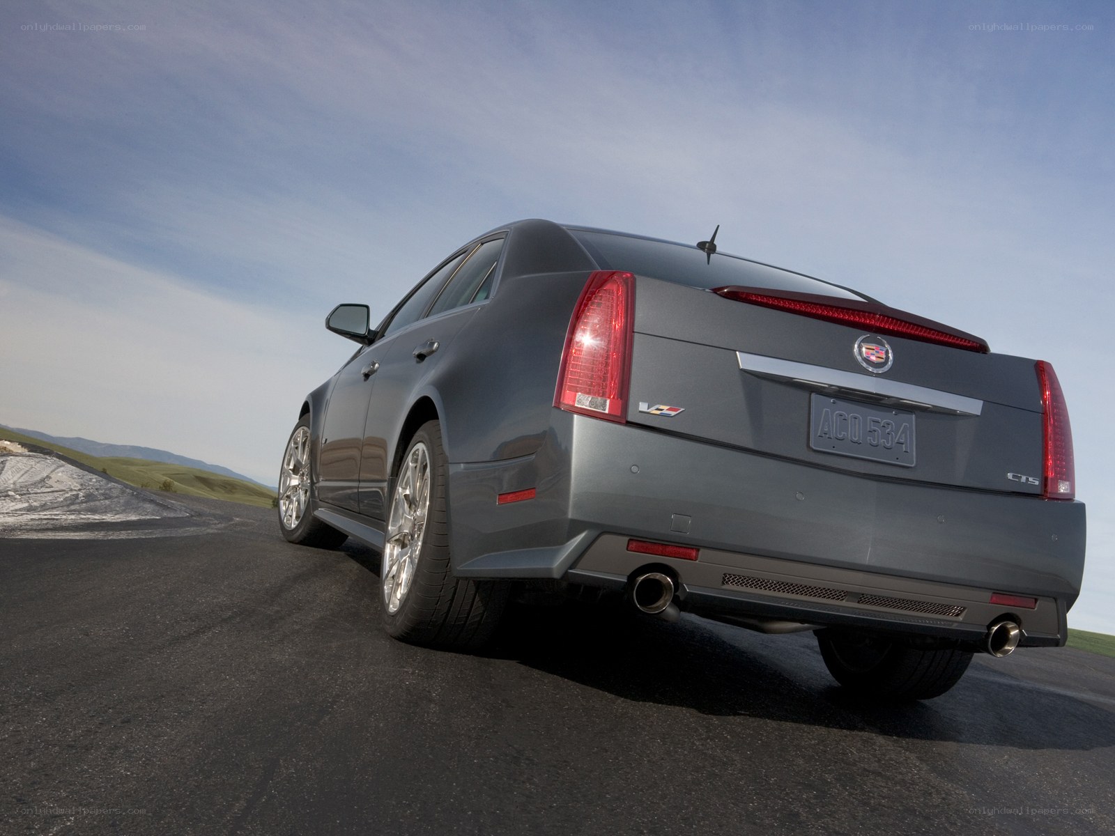 Gray Cadillac CTS-V on a road