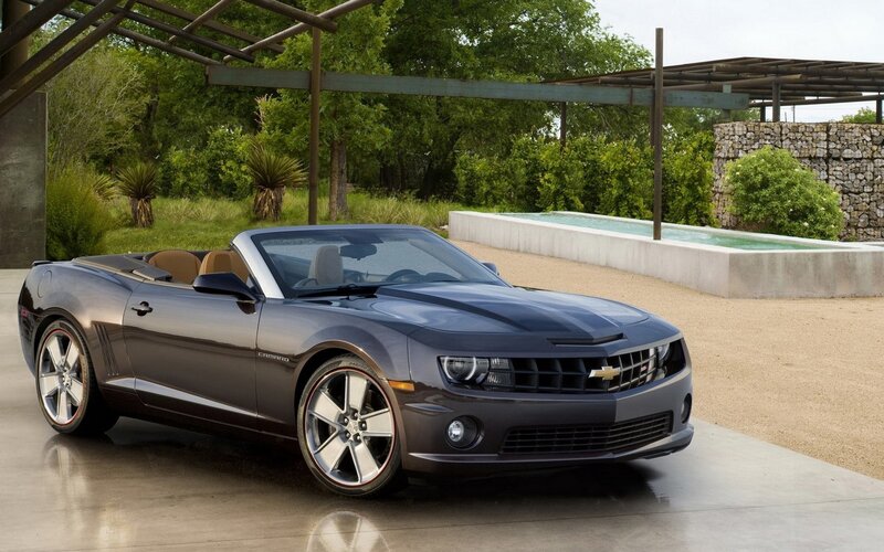 Gray Camaro convertible parked