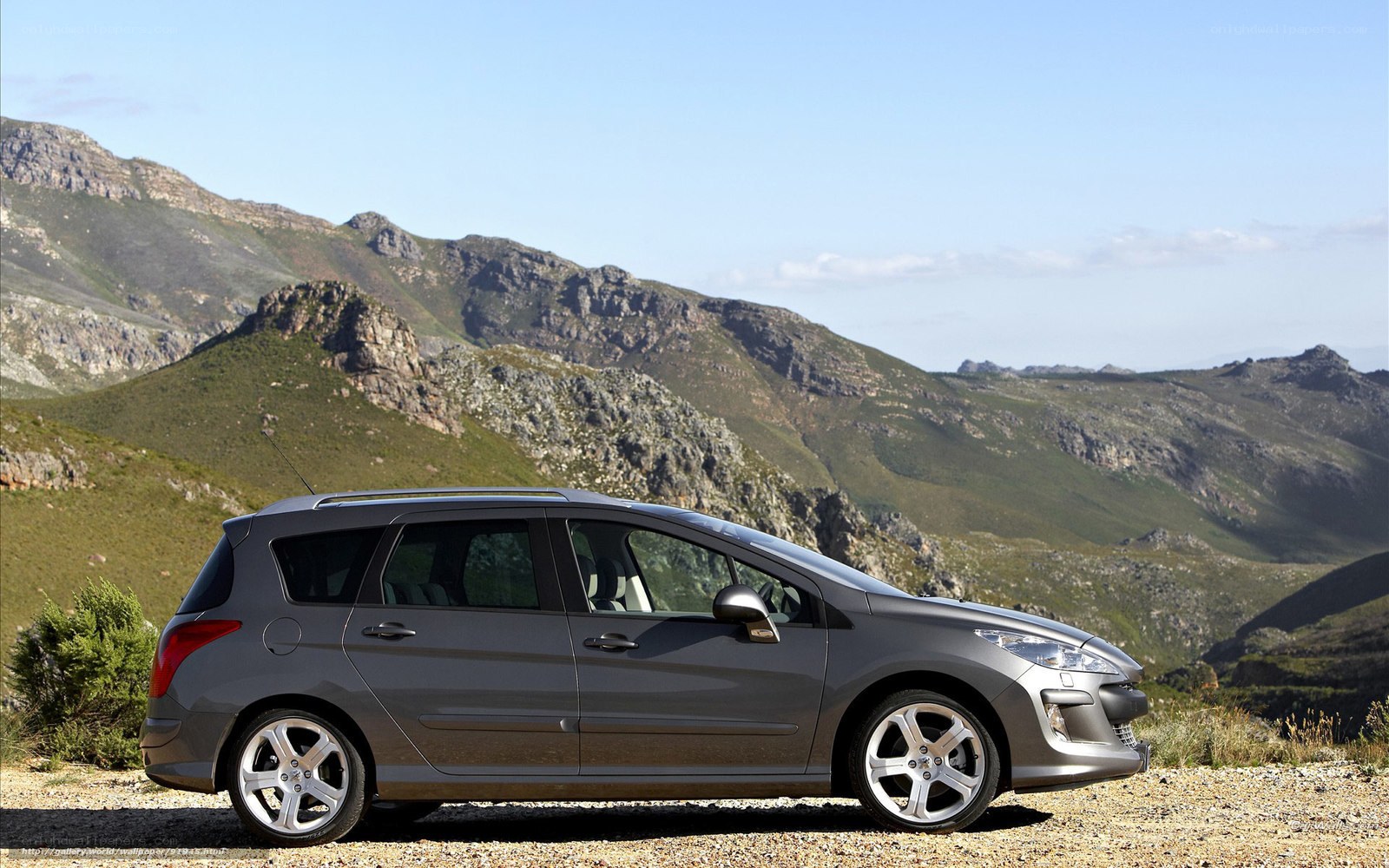 gray car in mountain landscape