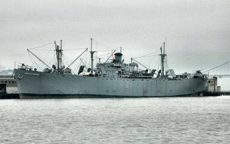 Gray Cargo Ship