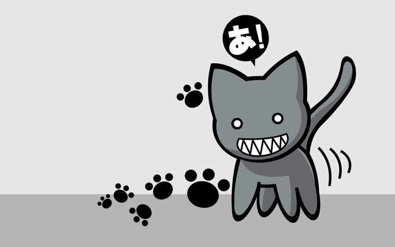 Gray Cartoon Cat — Playful, Digital Art