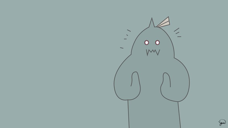 Gray Cartoon Monster