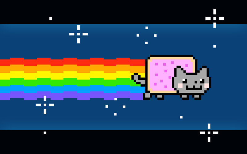 Gray Cat in Space — Blue