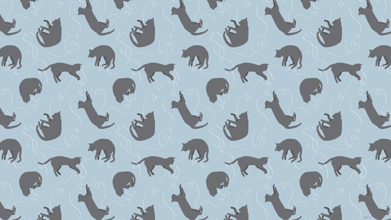 Gray Cat Silhouettes