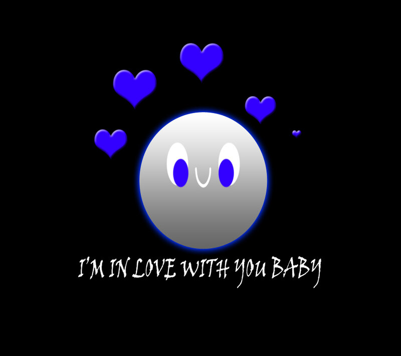 Gray Character with Hearts