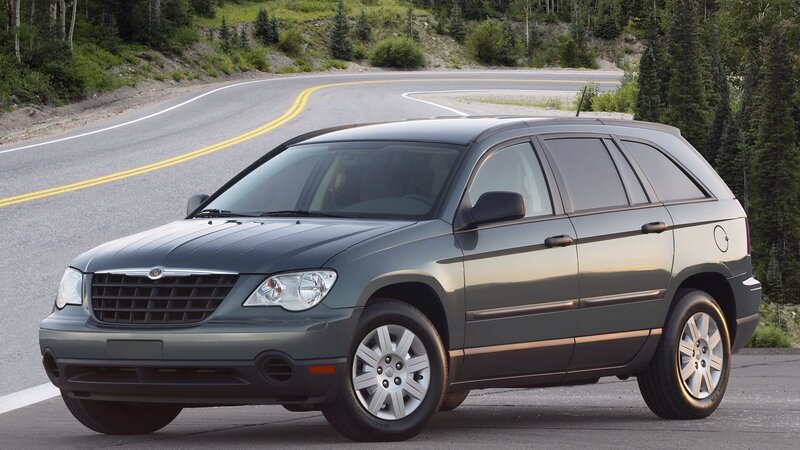 gray chrysler crossfire on winding road