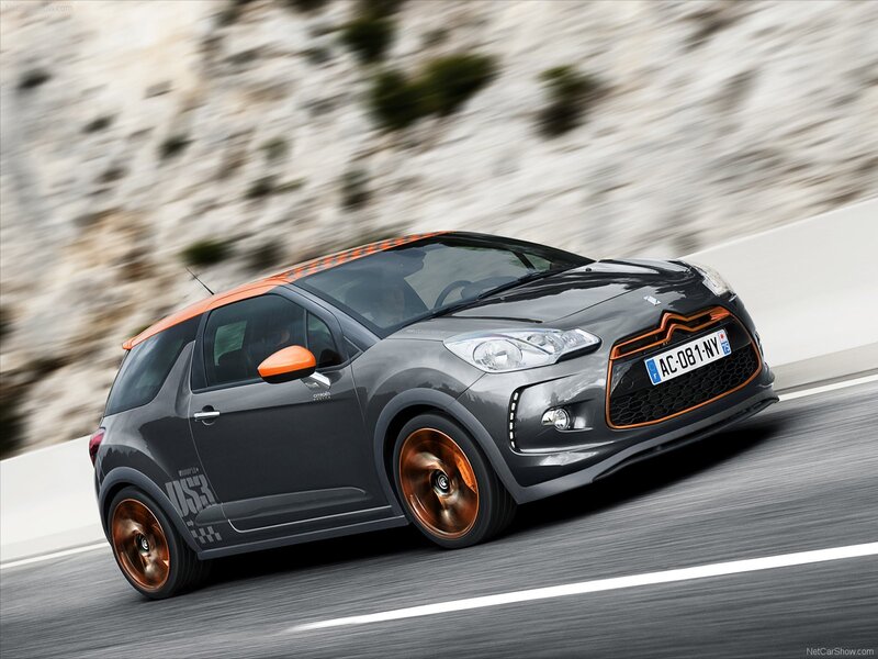 gray citroen ds3 racing on road