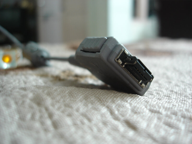 gray connector on fabric