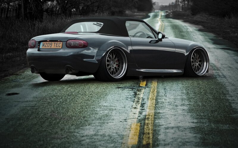 Gray Convertible Car — Dramatic, Night
