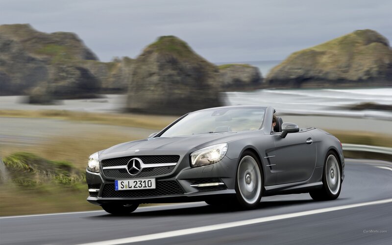 Gray Convertible Car — Dynamic, Photograph, Road