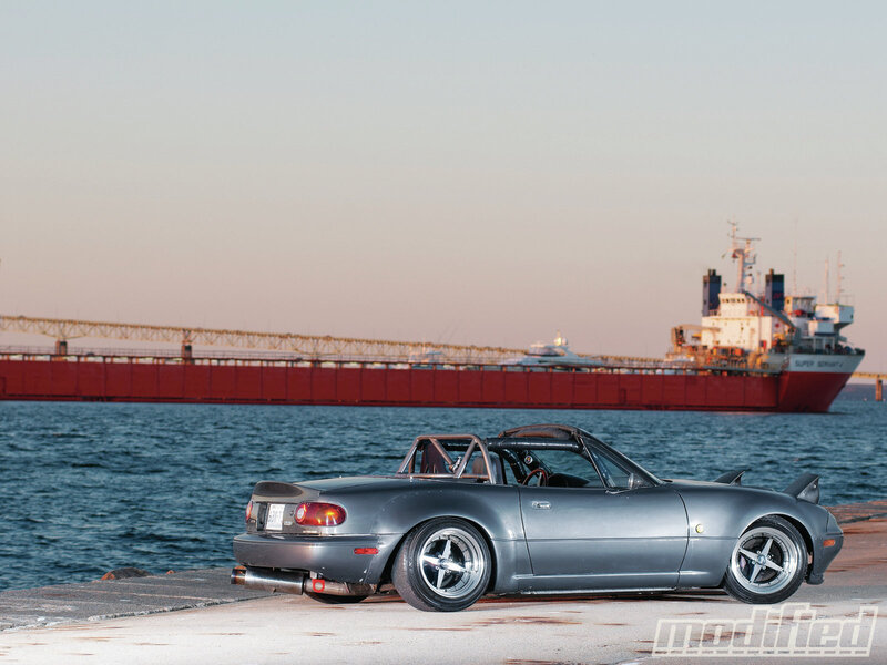Gray Convertible Car — Serene, Sunset