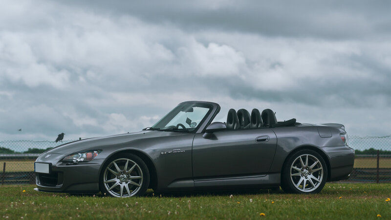 Gray Convertible Sports Car — Dramatic, Afternoon