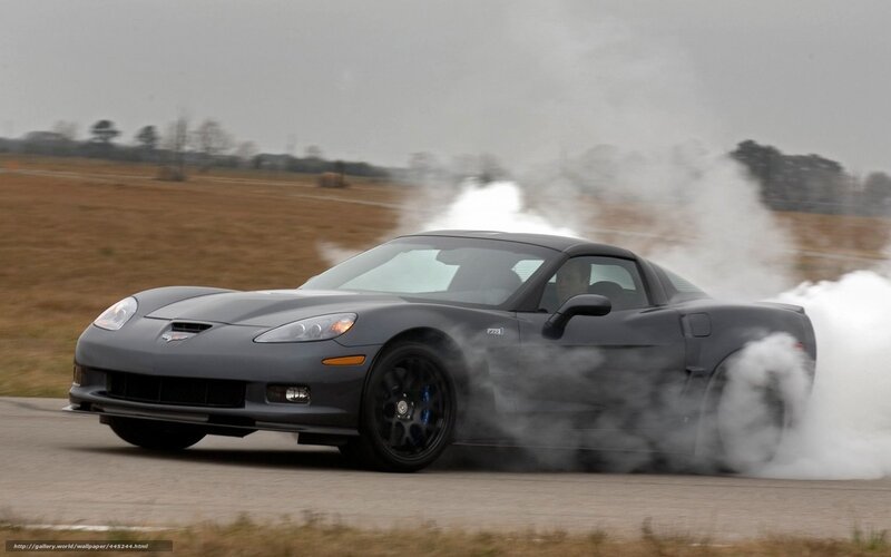 gray corvette drifting