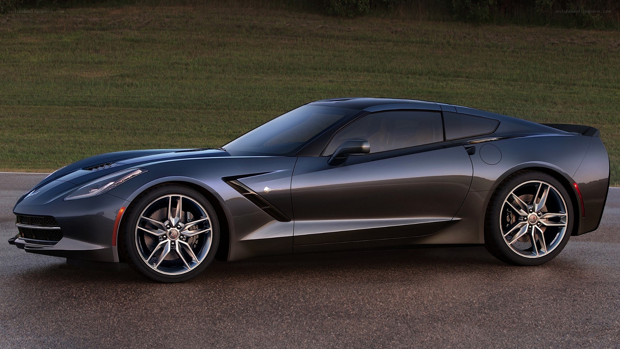 Gray Corvette sports car