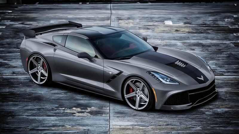 Gray Corvette Sports Car — Dramatic