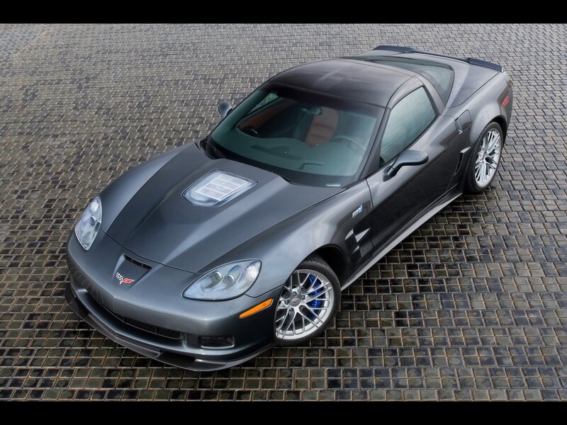 Gray Corvette ZR1 sports car